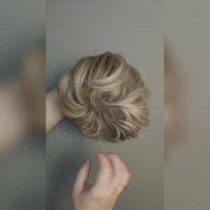 Объёмная РЕЗИНКА (накладной пучок), в два оборота #резинкадляволос #пучокизволос #причёскапучок