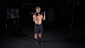 Подъём гантелей на бицепс стоя / Dual dumbbell bicep curl