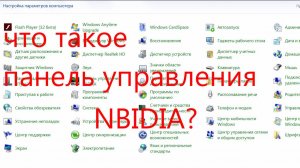 что такое панель управления NBIDIA?