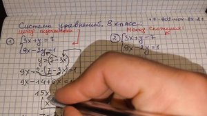 Как решать методом ПОДСТАНОВКИ и СЛОЖЕНИЯ систему уравнений. 8 класс математика