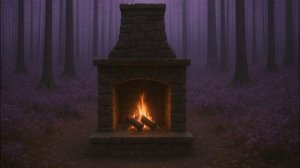 Фон камина в красивом сказочном лесу 4K