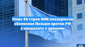 Лишь 46 стран ООН поддержали обвинения Польши против РФ в инциденте с дронами