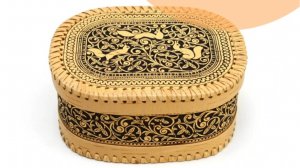 Шкатулка из бересты "Три белочки". Арт.6113