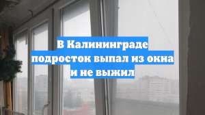 В Калининграде подросток выпал из окна и не выжил