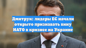 Дмитрук: лидеры ЕС начали открыто признавать вину НАТО в кризисе на Украине
