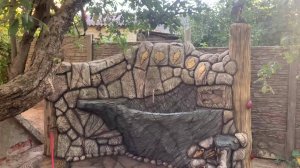 рукомойник на даче  клумба  из  арт бетона мастерская Котлярова.