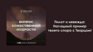 Пилот и невежда: Наглядный пример твоего спора с Творцом! Абу Яхья Крымский