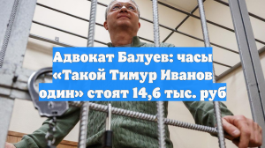 Адвокат Балуев: часы «Такой Тимур Иванов один» стоят 14,6 тыс. руб