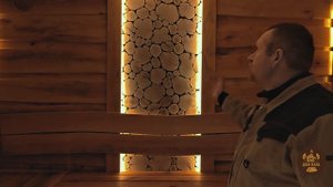 Парилка из необрезной ольхи, с пано из кавказского можжевельника, банная печь Гром 30, парящие полки