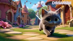 Песенка про  Котёнка | История 3 .Серый котик играет в саду |