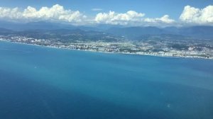 Одна из самых красивых посадок с моря. Аэроплрт Адлер.