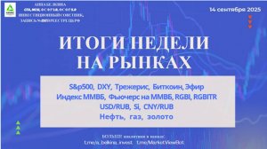 Итоги недели на рынках – 14.09.2025  #SP500 #DXY #RGBI #USDRUB #Brent #Gas #Gold #BTC #ETH