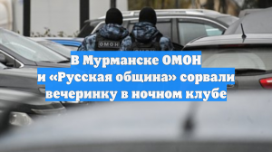 В Мурманске ОМОН и «Русская община» сорвали вечеринку в ночном клубе