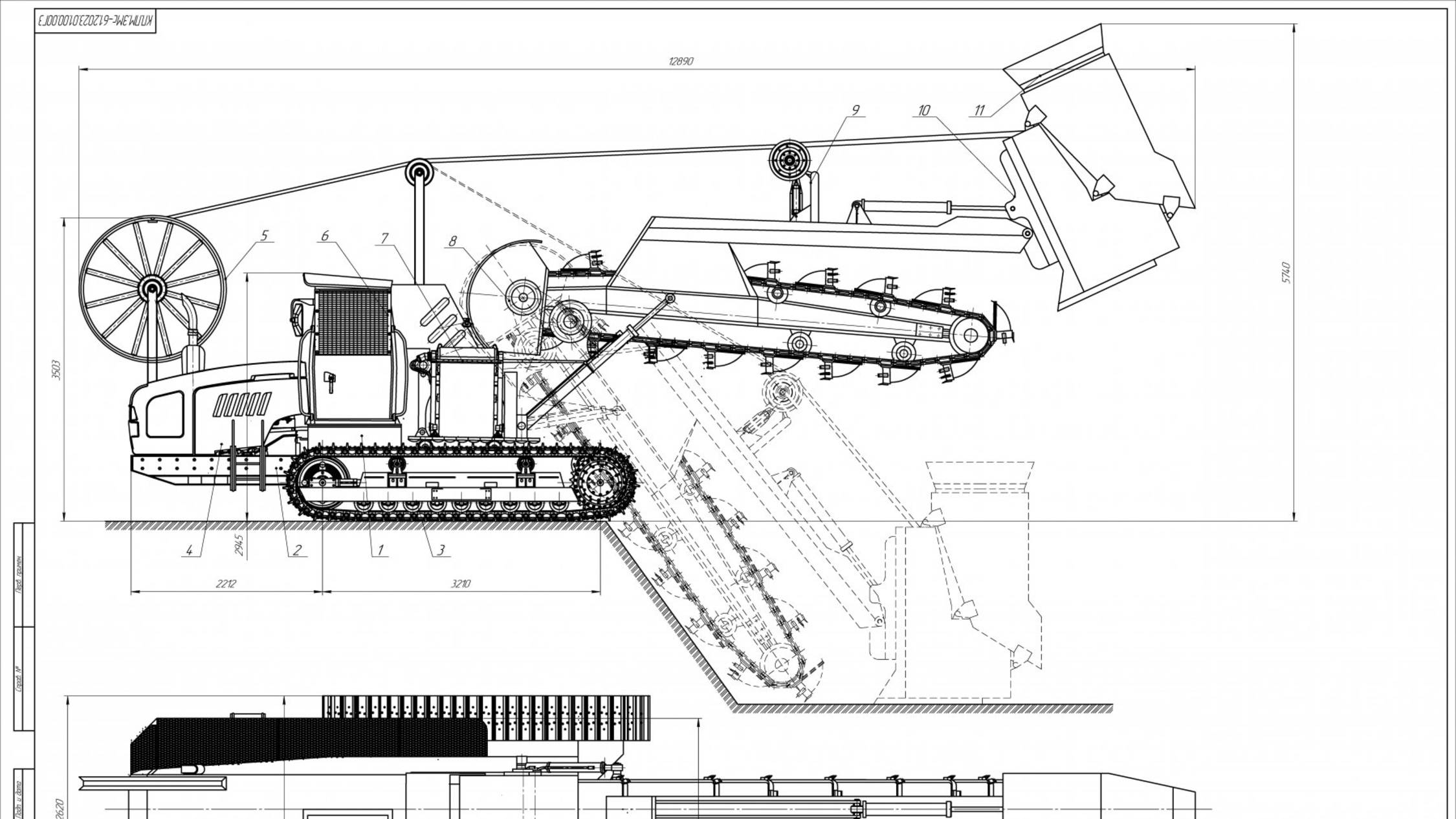 Машина для сооружения продольных дренажей на базе Амкодор-203 курсовая с расчетами и чертежами смотреть онлайн