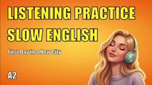 Английский подкаст (A2): История «Первый день в новом городе» | Медленное аудирование с субтитрами