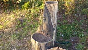 😊Бетонная водопроводная колонка-кашпо с имитацией под дерево!😊