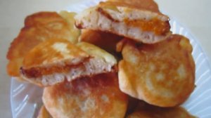 Пышные дрожжевые оладьи, как Пух с начинкой.  Оладушки  на воде. Пышки.