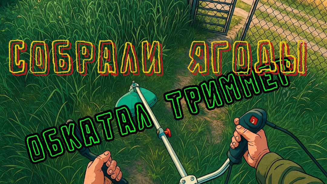 Приехали на дачу проверить триммер и собрать ягоды.