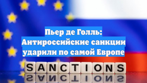 Пьер де Голль: Антироссийские санкции ударили по самой Европе
