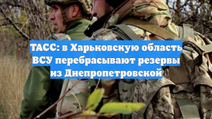 ТАСС: в Харьковскую область ВСУ перебрасывают резервы из Днепропетровской