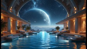 Relax by the Pool on an Orbital Station ｜ Cosmic Chill Vibes – Watch Now