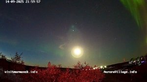 Северное сияние съемка с полной луной не мешает засветка полярная сияние в деревне северного сияния
