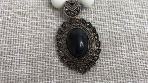 Колье Домино (агат, оникс)