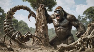 Кинг-Конг против Гигантские скорпионы и гиены атакуют Остров Черепов! #1