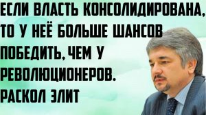 Ищенко: Если власть консолидирована,то у неё больше шансов победить,чем у революционеров.Раскол элит