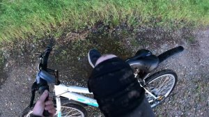 на велике в лесу.