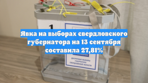 Явка на выборах свердловского губернатора на 13 сентября составила 27,81%