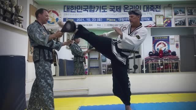 Тренировка Хапкидо - лапы и самозащита хосинсуль