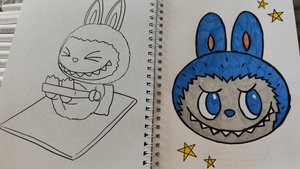 раскрашиваем раскраску с лабубу для малышей