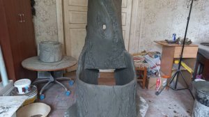 Двойное кашпо из бетона под водопровод!