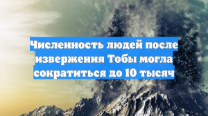 Численность людей после извержения Тобы могла сократиться до 10 тысяч