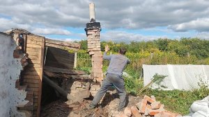 Слом печки в бане одним движением руки