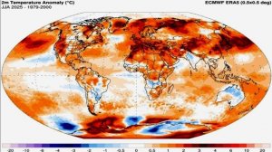 Температурные аномалии на Земле летом 2025 года