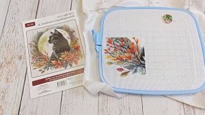 Вышивка крестом. Осенний сюжет с ароматом яблок.