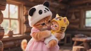 Котики заботятся о малыше
