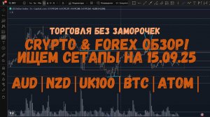 CRYPTO & FOREX Обзор на 15.09.25 - AUD | NZD | UK100 | NAS100 | BTC | ATOM и по мелочи!