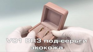 V01 DR3 Футляр под серьги премиум из экокожи, пудровый