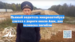 Пьяный водитель микроавтобуса слетел с дороги около Аши, два человека погибли