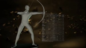 Posed avatar #2 for computer modelling of historical clothes (foot man shooting a bow)