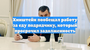 Хинштейн пообещал работу за еду подрядчику, который просрочил задолженность