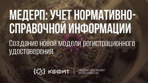 КБФИТ:МЕДЕРП. Учет НСИ. Создание новой модели регистрационных удостоверений