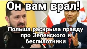 Польша РАСКРЫЛА ЖУТКУЮ ПРАВДУ ПРО ЗЕЛЕНСКОГО И БЕСПИЛОТНИКИ