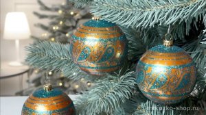 Набор ёлочных шаров В СТИЛЕ ПЕЙСЛИ, пластик, 8 см, 6 шт., 1000623