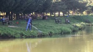 поимка карпа на большом водоёме