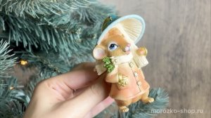 Ёлочная игрушка МЫШОНОК ТОКИ, серия СКАЗОЧНЫЙ ЛЕС И ЕГО ОБИТАТЕЛИ, полистоун, 9 см, E0923-2