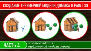 Создание трёхмерной модели домика в программе Paint 3D, часть 4.